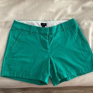 J. Crew 3” inseam, green shorts